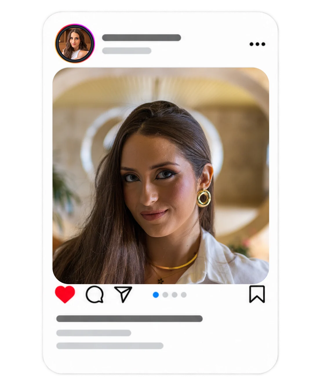 Post do Instagram com retrato colorido de Tarcylla Moura sorrindo